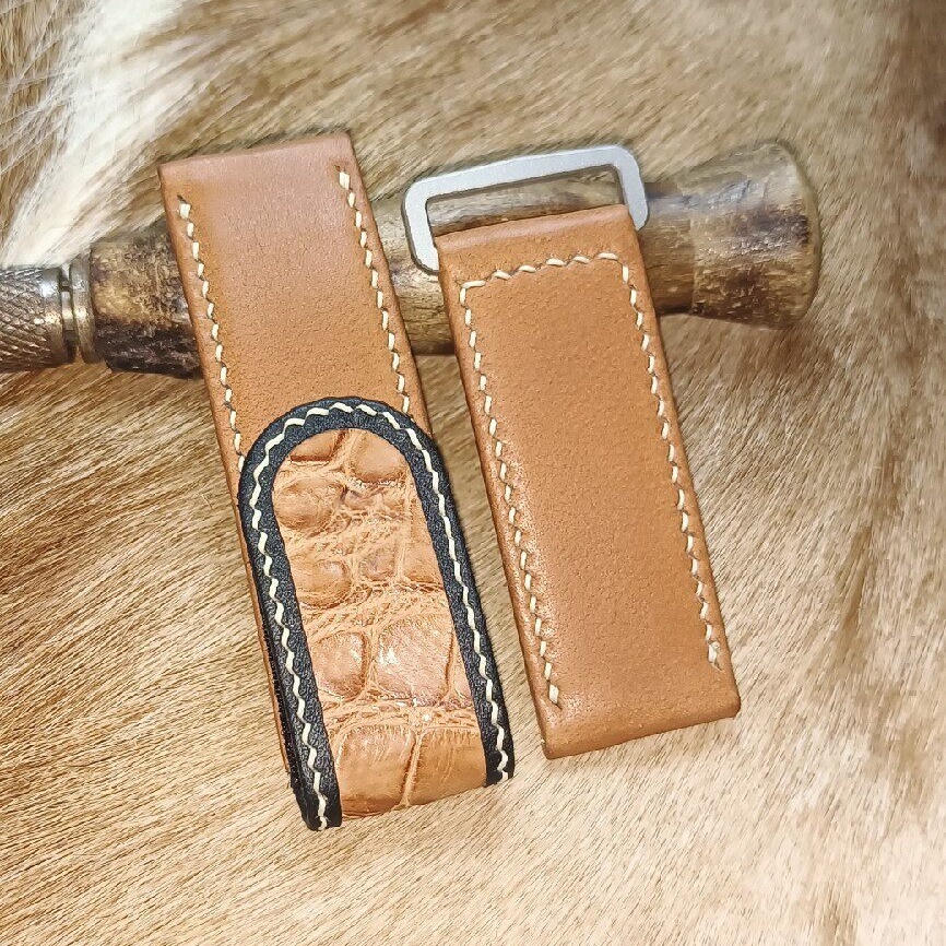 Custom Smooth Calfskin Leather Velcro Strap for Panerai Watches (Multiple Colors)