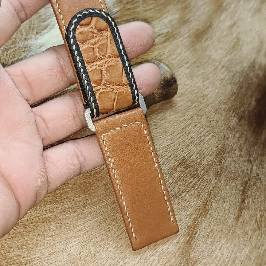 Custom Smooth Calfskin Leather Velcro Strap for Panerai Watches (Multiple Colors)