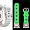 Luxury Diver Luminous FKM Rubber Watch Band 49MM Water Resistant Sport Replacement Titanium Metal Connector For Smart Watches