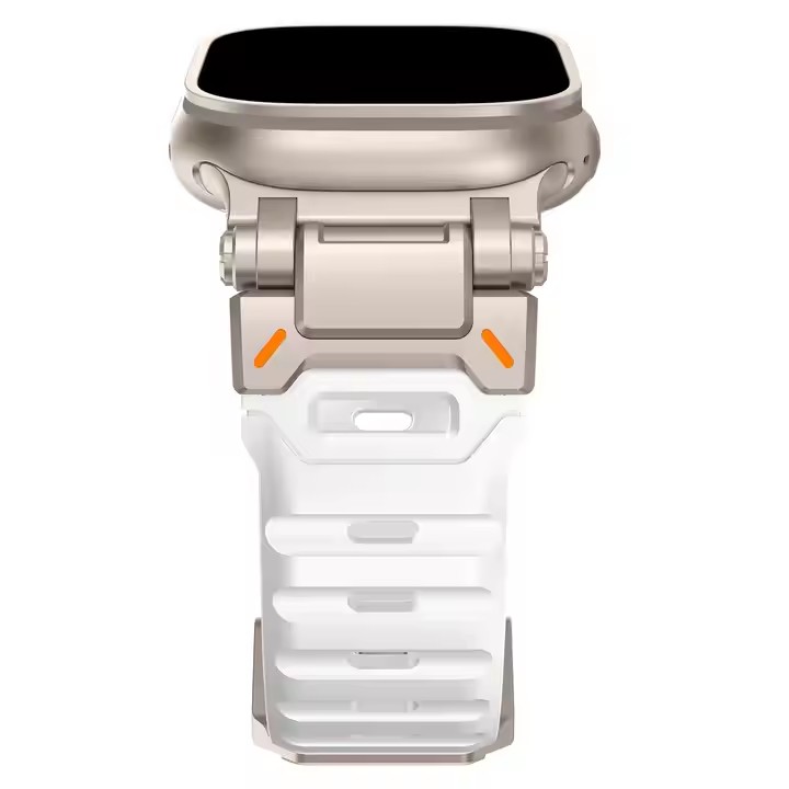Luxury Diver Luminous FKM Rubber Watch Band 49MM Water Resistant Sport Replacement Titanium Metal Connector For Smart Watches