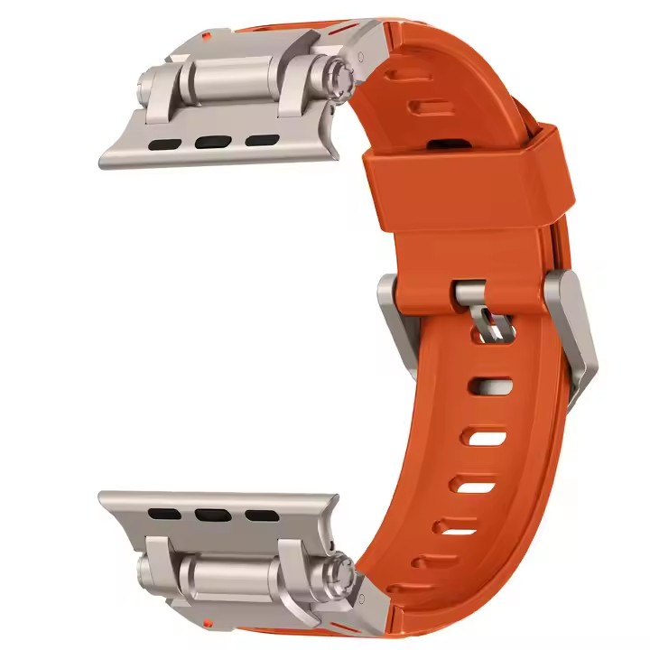 Luxury Diver Luminous FKM Rubber Watch Band 49MM Water Resistant Sport Replacement Titanium Metal Connector For Smart Watches