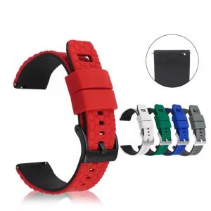 New Product Uhrenarmband Silicone Charm Watchband Wrist Band Fashion Honeycomb Dual Color 20mm 22mm Rubber Watch Band