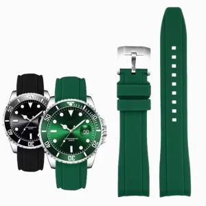 Pulseira de Silicone Sport Comfortable Men Watchbands with Buckle Soft Silicone Wrist Watch Band for Men