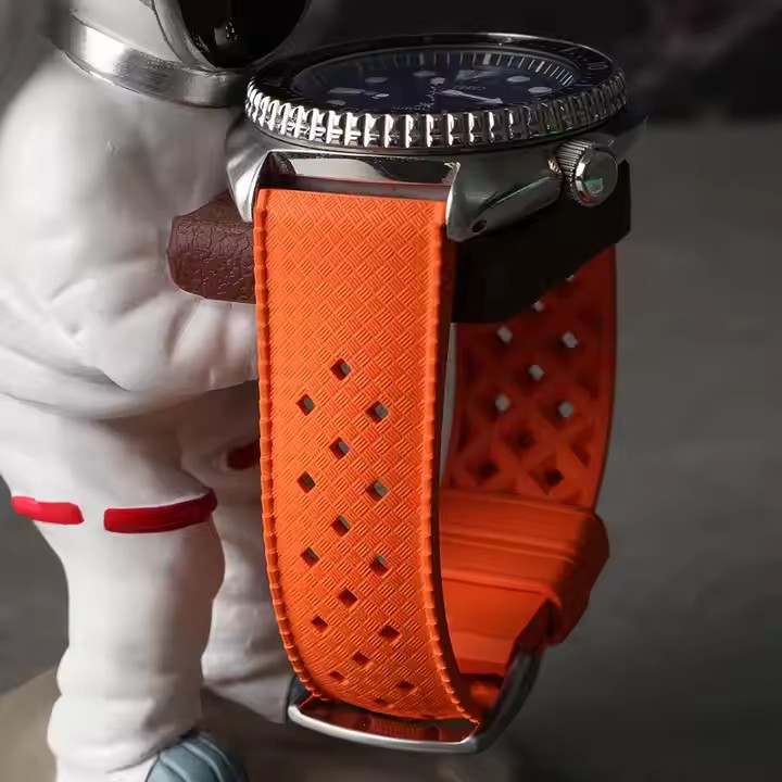 Quick Release FKM Rubber Watch Strap Tropical Style 20mm 22mm Watch Band Replacement Strap for Men Women