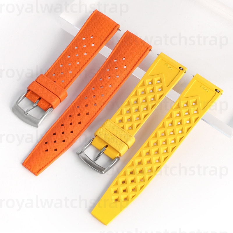 Royal Quick Release FKM Rubber Watch Strap Tropical Style 20mm 22mm Watch Band Replacement Strap for Men Women
