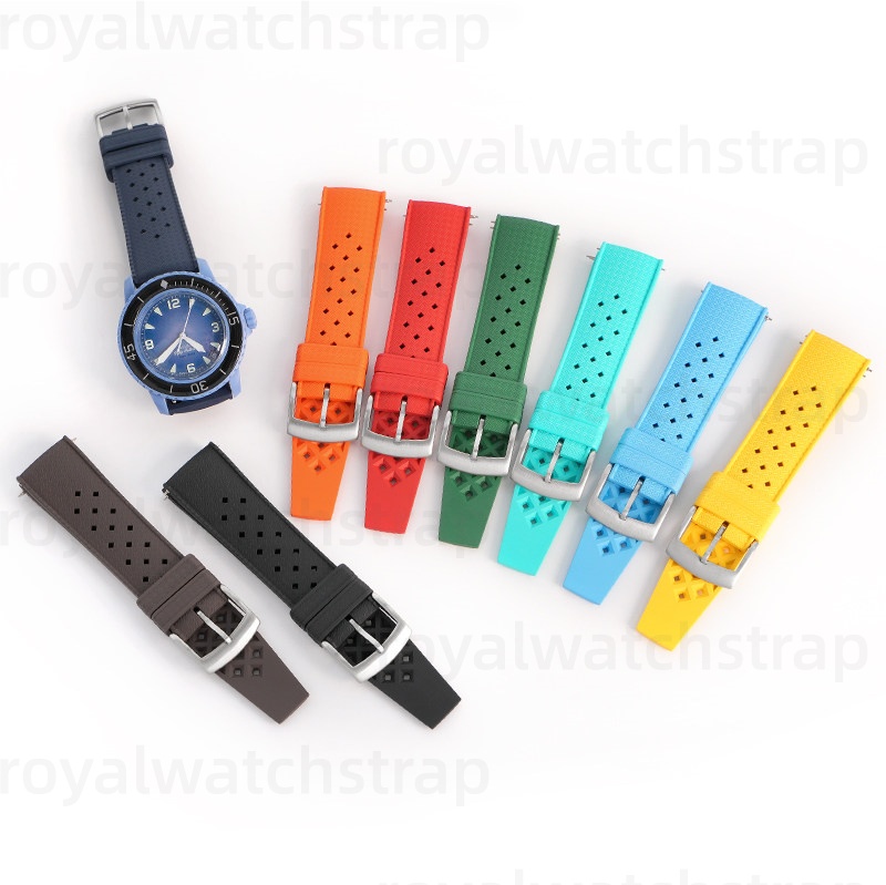 Royal Quick Release FKM Rubber Watch Strap Tropical Style 20mm 22mm Watch Band Replacement Strap for Men Women
