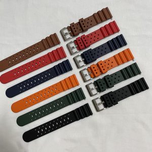 18 20 22mm 24mm Fluorine Rubber Sport Diving Watch Band Bracelet for Samsung S3 for Huawei for GT 2e for Seiko FKM Rubber Strap
