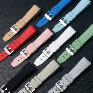 Top 20mm Diving Waterproof TPU Bracelet Silicone Wrist Bands Belts Curved End Liquid Rubber Watch Strap for MoonSwatch