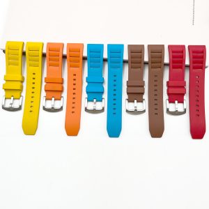 Top 21mm 22mm 24mm Quick Release Vulcanized Rubber Watch Band Sport Diver FKM Rubber Strap