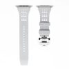 Trendy FKM Rubber Watch Band Butterfly Folding Buckle Silicone Watch Straps 49MM Ultra For Smart Watch Case Series 7 8 9 SE