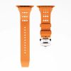 Trendy FKM Rubber Watch Band Butterfly Folding Buckle Silicone Watch Straps 49MM Ultra For Smart Watch Case Series 7 8 9 SE