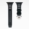 Trendy FKM Rubber Watch Band Butterfly Folding Buckle Silicone Watch Straps 49MM Ultra For Smart Watch Case Series 7 8 9 SE