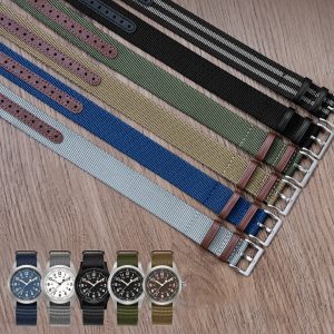 20mm 22mm Black Blue Green Fabric Nylon Nato Strap For Hamilton Khaki Field Mechanical Auto Khaki King Murph Pan Europ