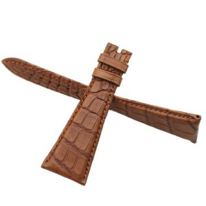 Custom Black Brown Alligator Replacement Leather Watch Strap For Bulgari Assioma For Sale – Bespoke Alligator Straps (3)