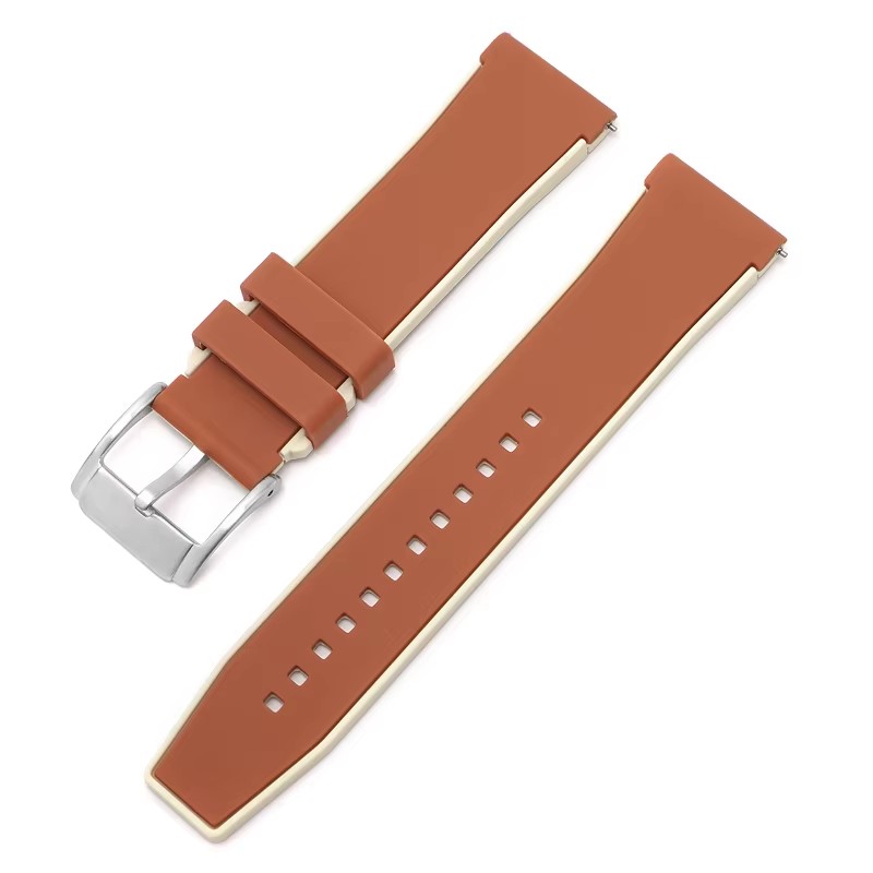 Royal Dual Colors 22mm Watch Strap Universal Quick Release Silicone Rubber Diving Watch Bands