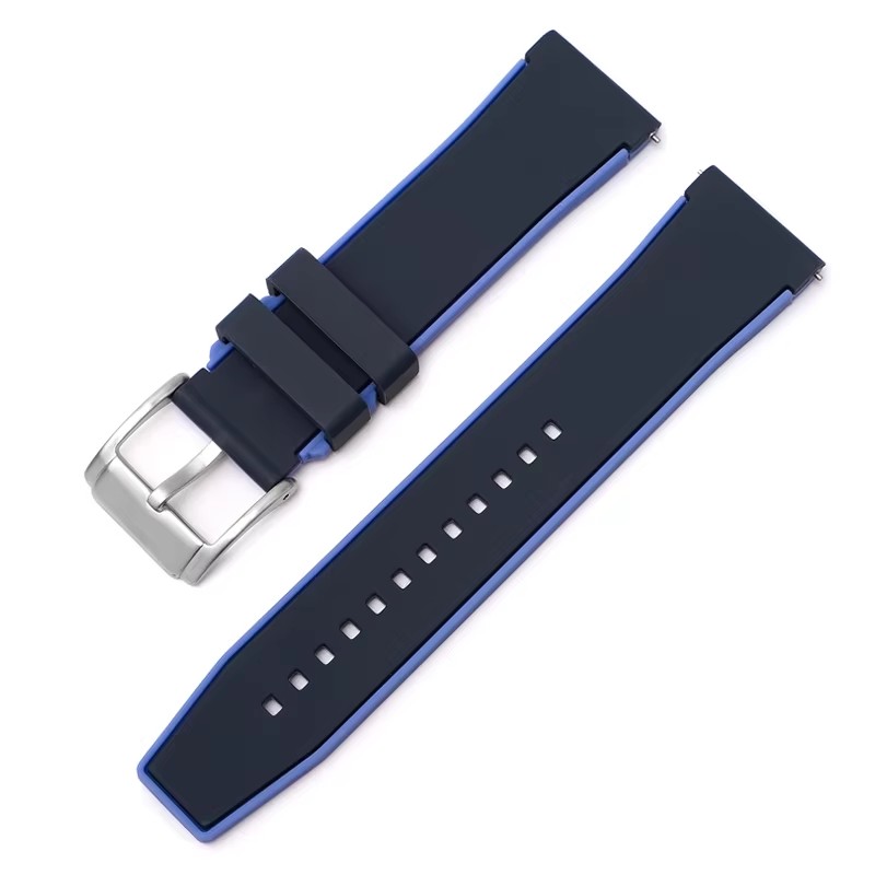 Royal Dual Colors 22mm Watch Strap Universal Quick Release Silicone Rubber Diving Watch Bands