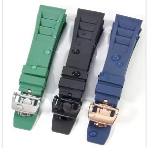 Royal FOR Richard Miller solid color strap 25mm breathable and soft natural silicone rubber strap with raised screws