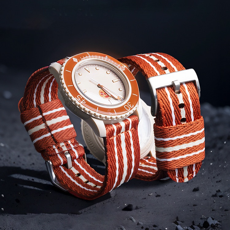 Replacement Nylon Canvas Strap For Swatch x Blancpain Bioceramic Scuba Fifty Fathoms (1)