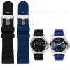 Silicone Rubber Watch Band Wrist Loop For Panerai Marina GMT Submersible Base 44mm