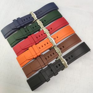 Top BRC Sport Quick Release 20mm 22mm Orange Vulcanized Rubber Watch Strap