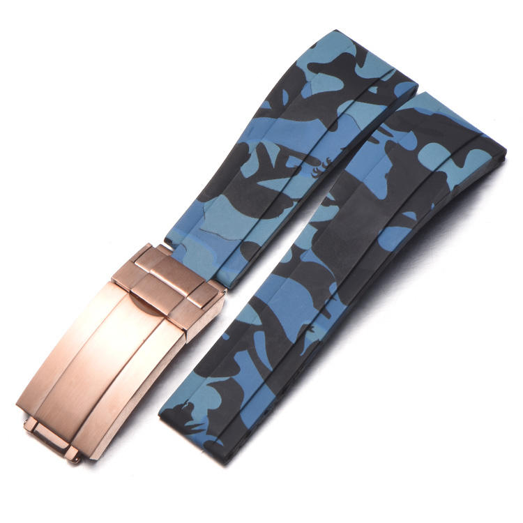 Top Silicone Rubber Sports watch bands accessories camouflage watch straps bracelet replacement for Rolx Datona (1) Top Silicone Rubber Sports watch bands accessories camouflage watch straps bracelet replacement for Rolx Datona