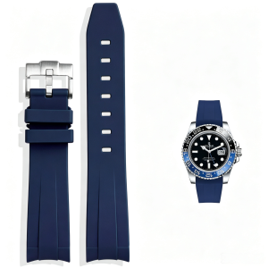 blue 20mm Replacement Rubber Strap For Rolex Day-Date 40