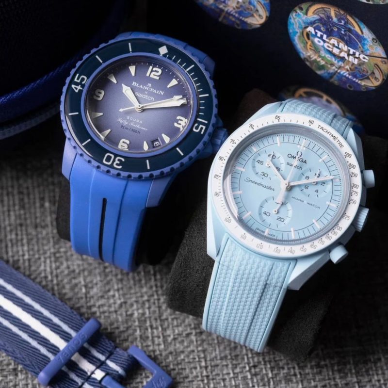 22mm Silicone Straps For Swatch x Blancpain Bioceramic Scuba Fifty Fathoms (13) 22mm Silicone Straps For Swatch x Blancpain Bioceramic Scuba Fifty Fathoms