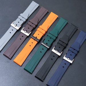 Premium Black Rubber Strap Replacement Rubber Band For Longines Hydroconquest 41mm 43mm Conquest Elegance Heritage Master Spirit  (5)