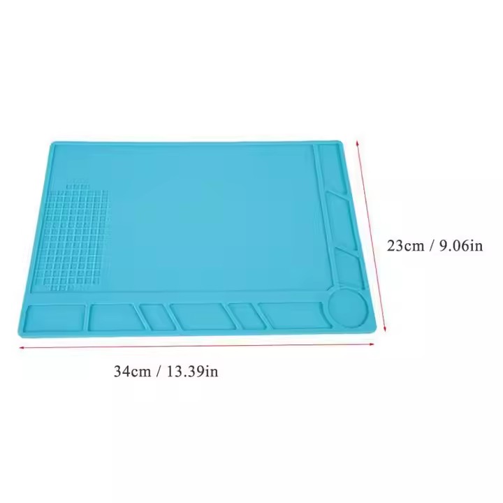 34cm X 23cm Silicone Insulation Pad Thermostable Anti-corrosive Watch Repair Work Pad Mat Soldering Station Tool for Watchmaker