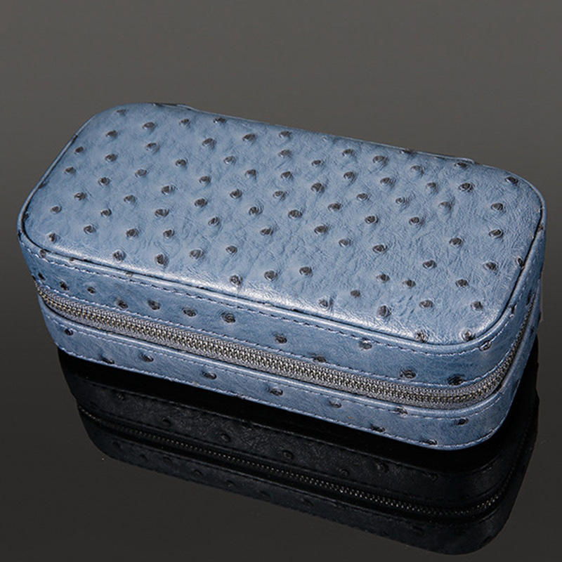 Premium 2 Slots Portable Ostrich Pattern PU Leather Storage Case Travel Zipper Bag for Watch Band New Design Watch Boxes & Cases1 Premium 2 Slots Portable Ostrich Pattern PU Leather Storage Case Travel Zipper Bag for Watch Band New Design Watch Boxes & Cases1