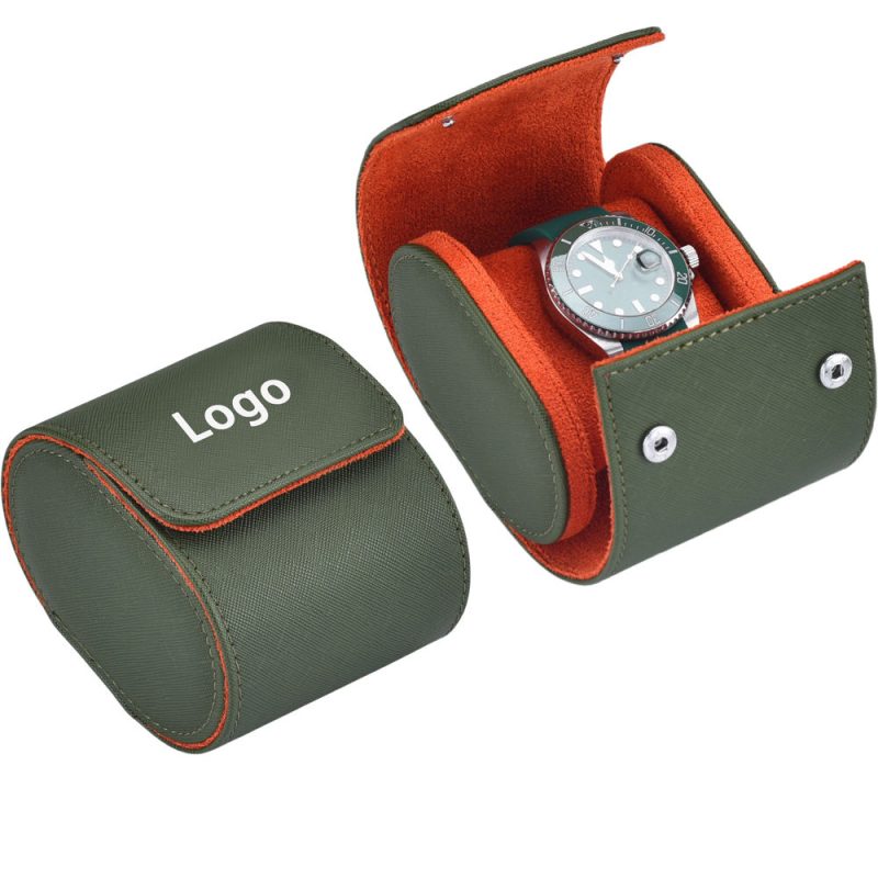 Premium Luxury Single Leather Watch Travel Case Customized Logo and Personalized Wholesale Watch Boxes & Cases1