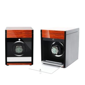 Premium Custom Luxury Single Automatic Watch Winder Box with LED 5 Rotation Modes-Wooden Watch Case1