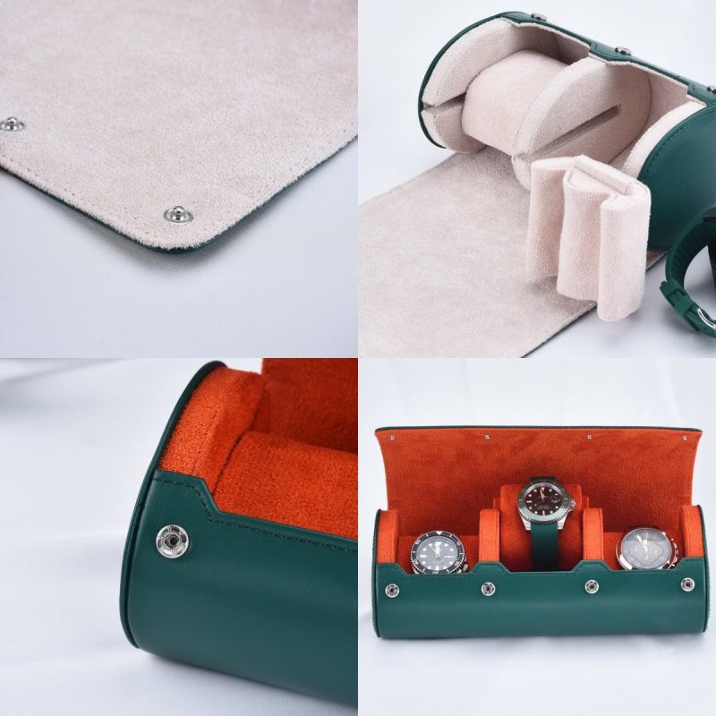 Premium Customized Logo OEM&ODM High Quality Wholesale 1 2 3 Slots Leather Travel Watch Case Roll2