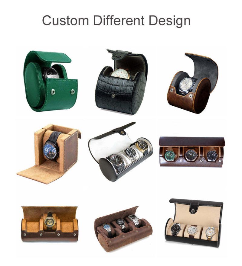 Premium Customized Logo OEM&ODM High Quality Wholesale 1 2 3 Slots Leather Travel Watch Case Roll5