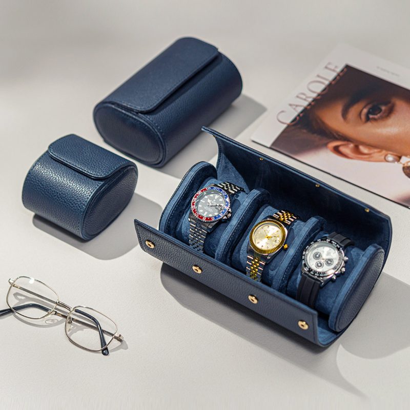 Premium High Quality 1 2 3 Slots Leather Watch Roll Travel Case for Cartier Rolex Richard Mille And More Ladies Mens Watch Jewelry Box (10)
