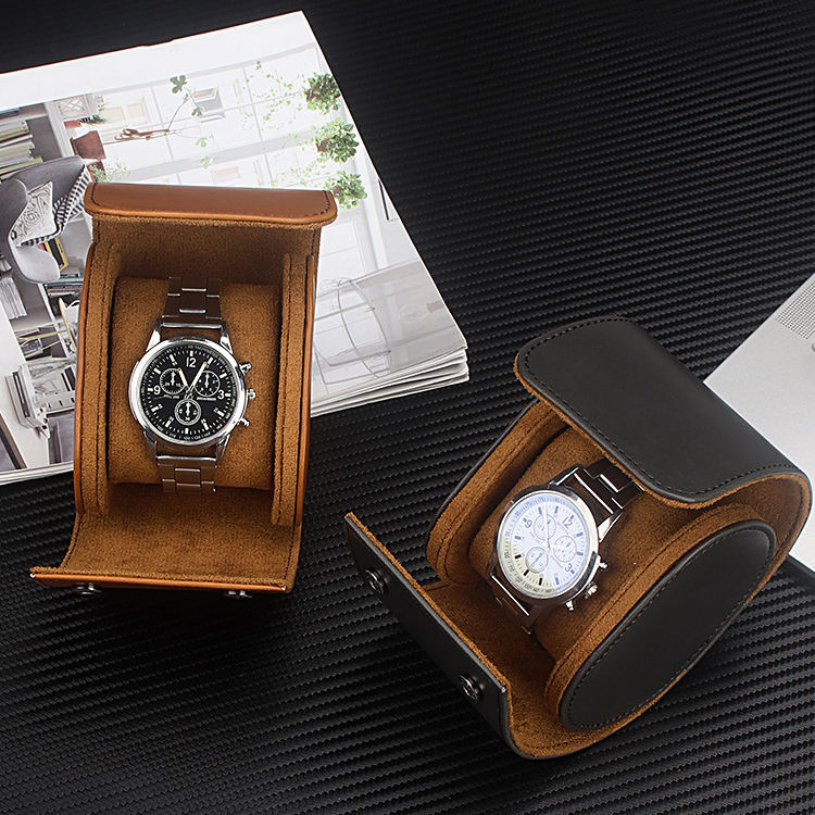 Premium Men's Luxury Brown Single Leather Watch Travel Case Wholesale Roll Design Watch Boxes & Cases1 Premium Men's Luxury Brown Single Leather Watch Travel Case Wholesale Roll Design Watch Boxes & Cases1