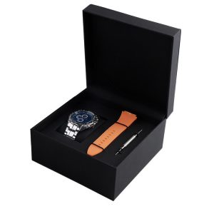 Premium Wholesale OEM ODM Custom Logo Matte Black Watch Bands Straps Watch Gift Box Pu Leather Watch Box Packaging1