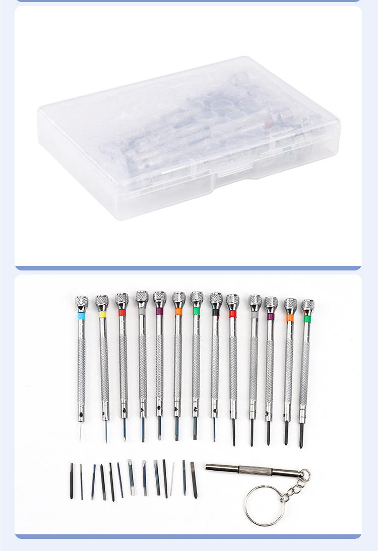Set of 0.6-2.0mm Watch Repair Tools Stainless Steel Screwdriver for Watchmaker