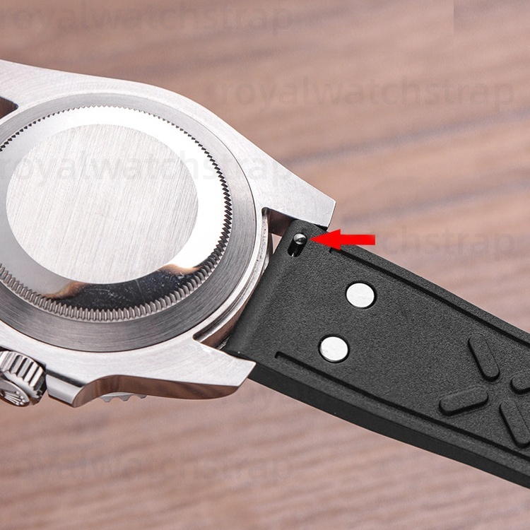 20/21mm/22mm Quick Release FKM Rubber Strap For IWC Portugieser/All Pilot With Rivet Style