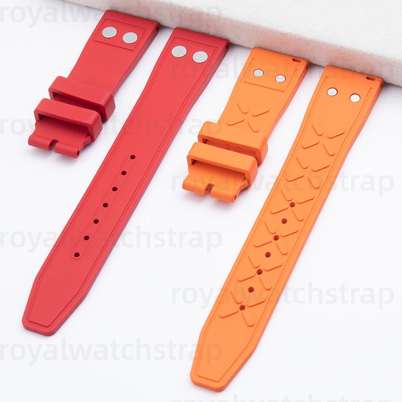 20/21mm/22mm Quick Release FKM Rubber Strap For IWC Portugieser/All Pilot With Rivet Style