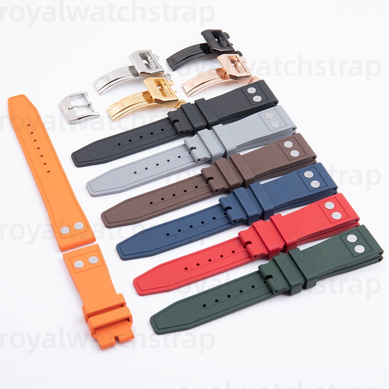 20/21mm/22mm Quick Release FKM Rubber Strap For IWC Portugieser/All Pilot With Rivet Style