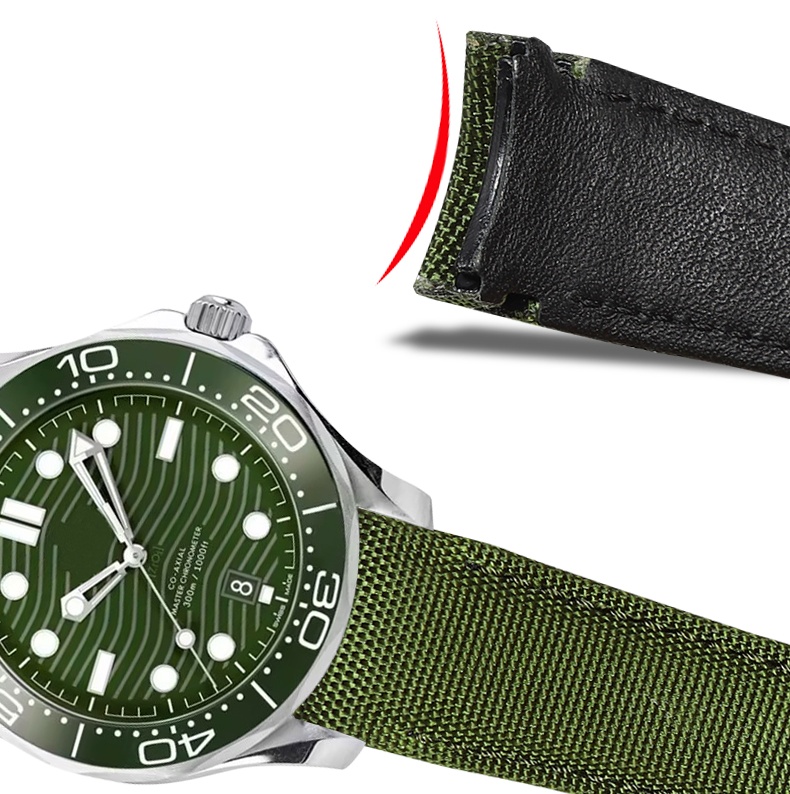 20mm Curved End Nylon Watch Strap For Rolex Daytona Submariner