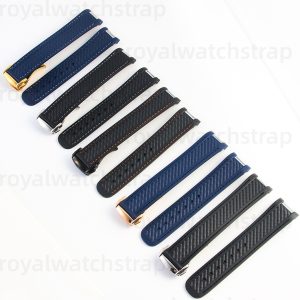 21mm 20mm FKM Rubber Watch Strap Fits For Omega Speedmaster World Time AQUA TERRA 150M AT150