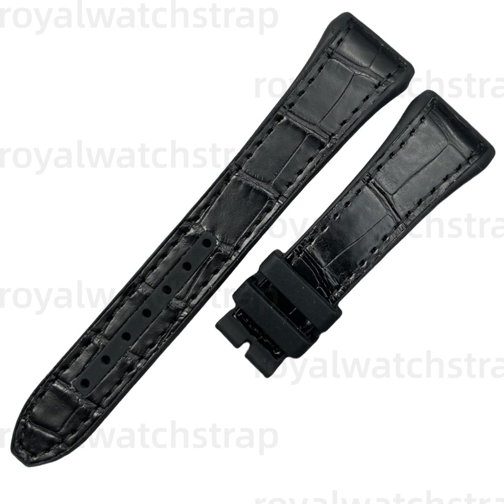 Custom Alligator Leather With FKM Rubber Watch Strap For Franck Muller Vanguard V32 V41 V45 (Multi-colors)