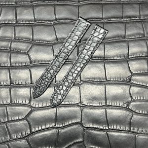 Custom Alligator Round-Scale Leather Strap Double-Folded For Cartier Tank & Ronde Solo (6)