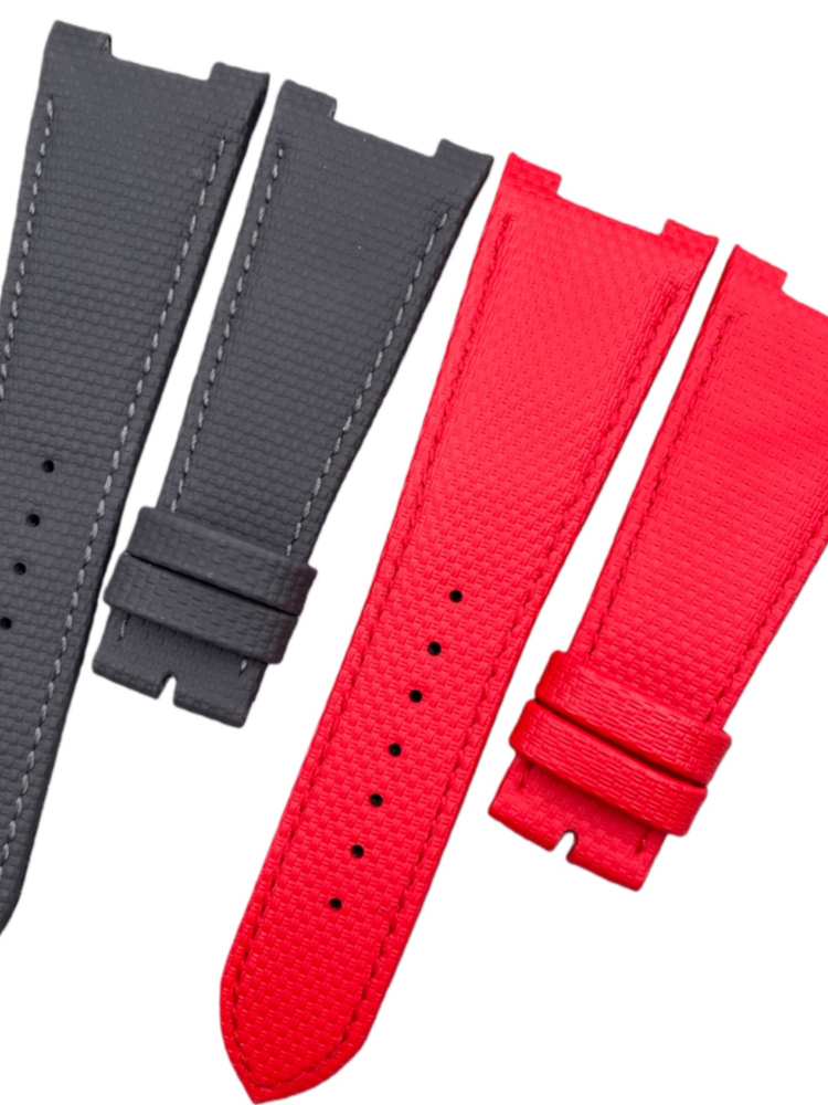Custom FKM Rubber Strap With Canvas Pattern For Patek Philippe Nautilus 57125711 With Steel Adapter (3) Custom FKM Rubber Strap With Canvas Pattern For Patek Philippe Nautilus 57125711 With Steel Adapter