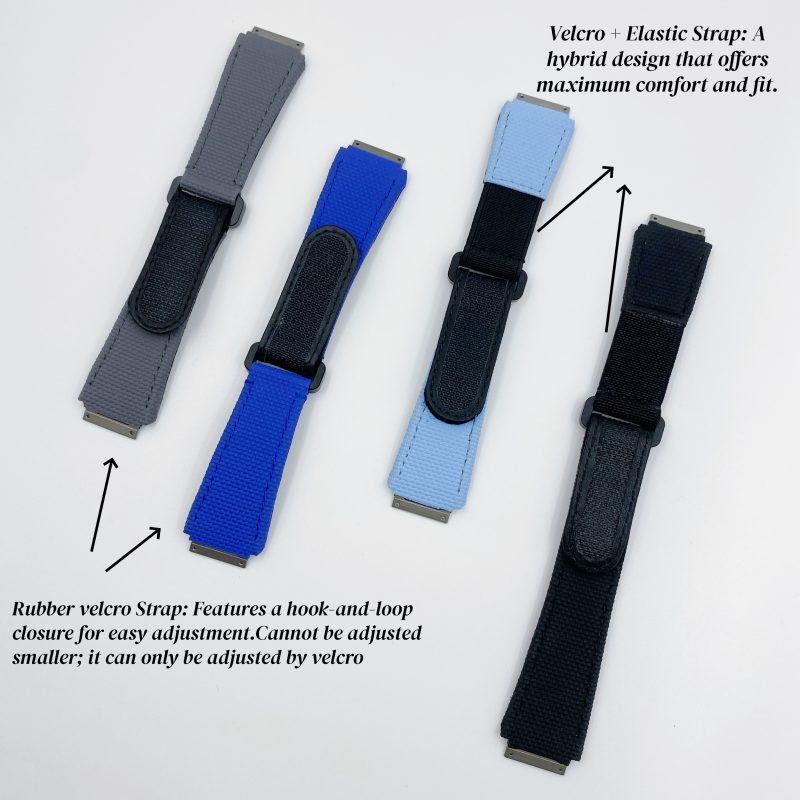 Custom Replacement Canvas Pattern Rubber Velcro & Elastic Strap for Richard Mille (20) Custom Replacement Canvas Pattern Rubber Velcro & Elastic Strap for Richard Mille (2)