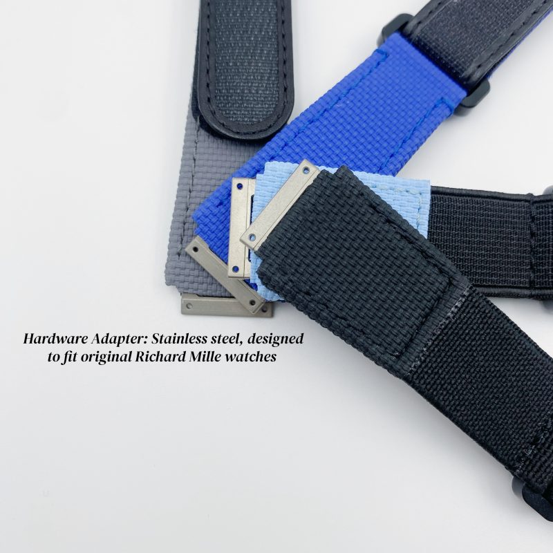 Custom Replacement Canvas Pattern Rubber Velcro & Elastic Strap for Richard Mille (21) Custom Replacement Canvas Pattern Rubber Velcro & Elastic Strap for Richard Mille (2)