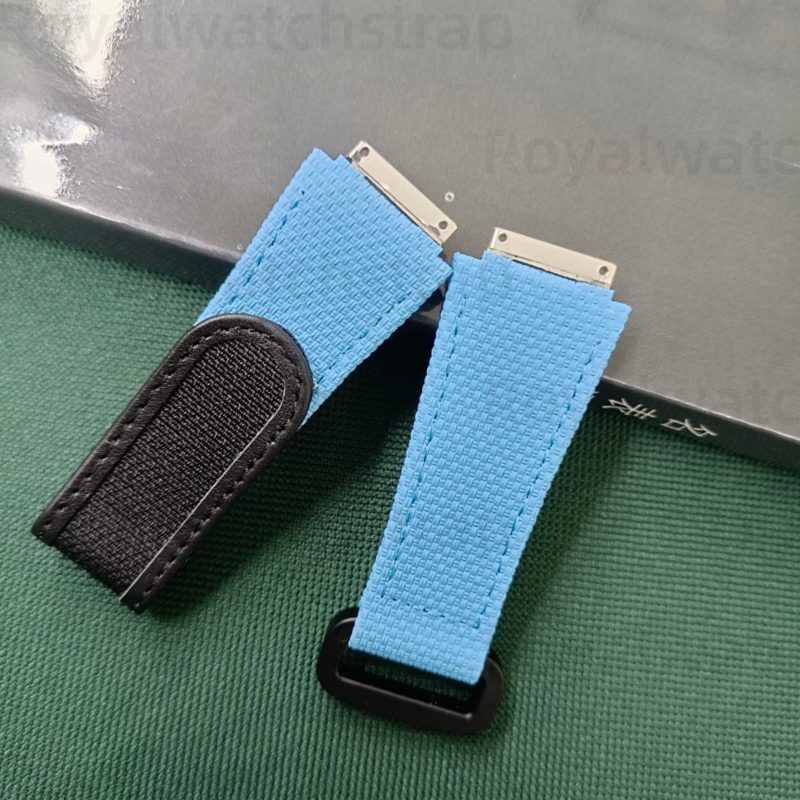 Custom Replacement Canvas Pattern Rubber Velcro & Elastic Strap for Richard Mille (4) Custom Replacement Canvas Pattern Rubber Velcro & Elastic Strap for Richard Mille