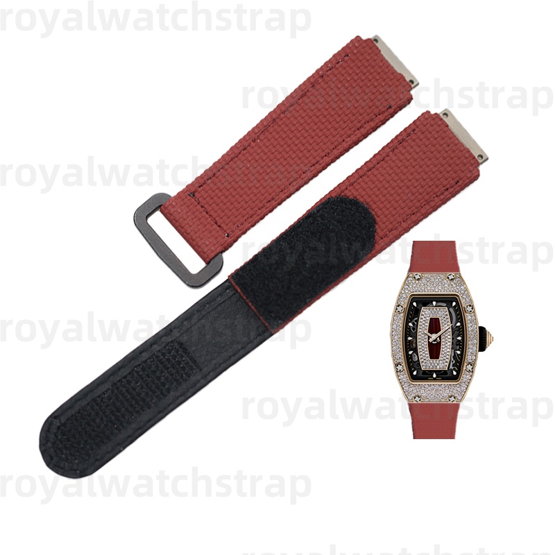 CustomPVC Rubber Velcro Watch Strap for Richard Mille Women's Watch RM07-01 37-01
